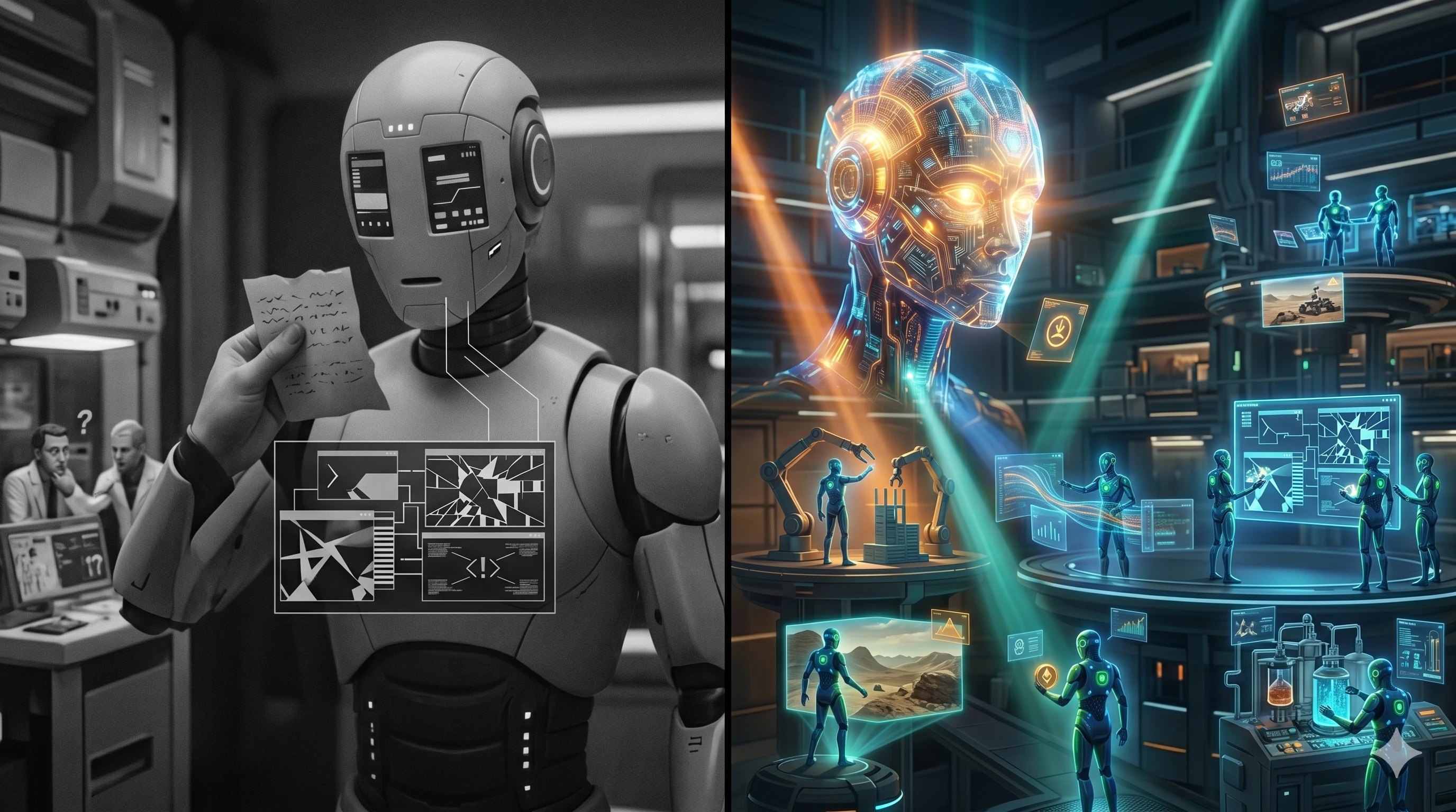 A unified constellation of connected golden light points on dark — shared context across the commerce lifecycle