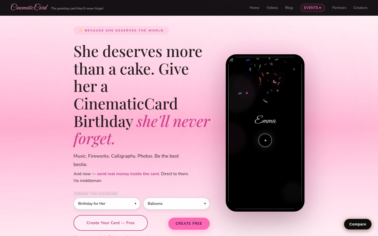 CinematicCard homepage