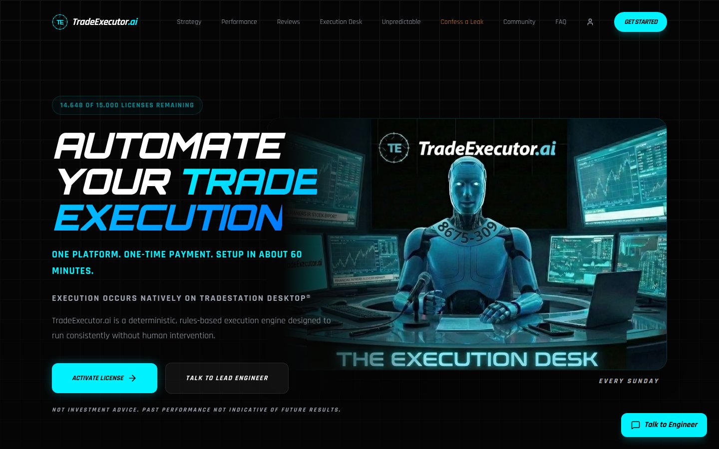 TradeExecutor.AI homepage