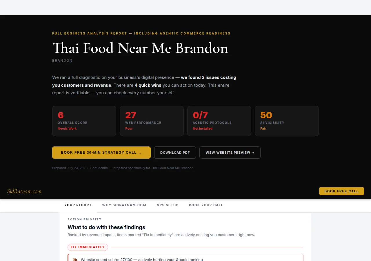 Sample audit report preview