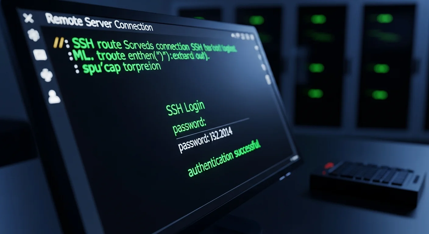 Engineer establishing a secure SSH connection live on screen