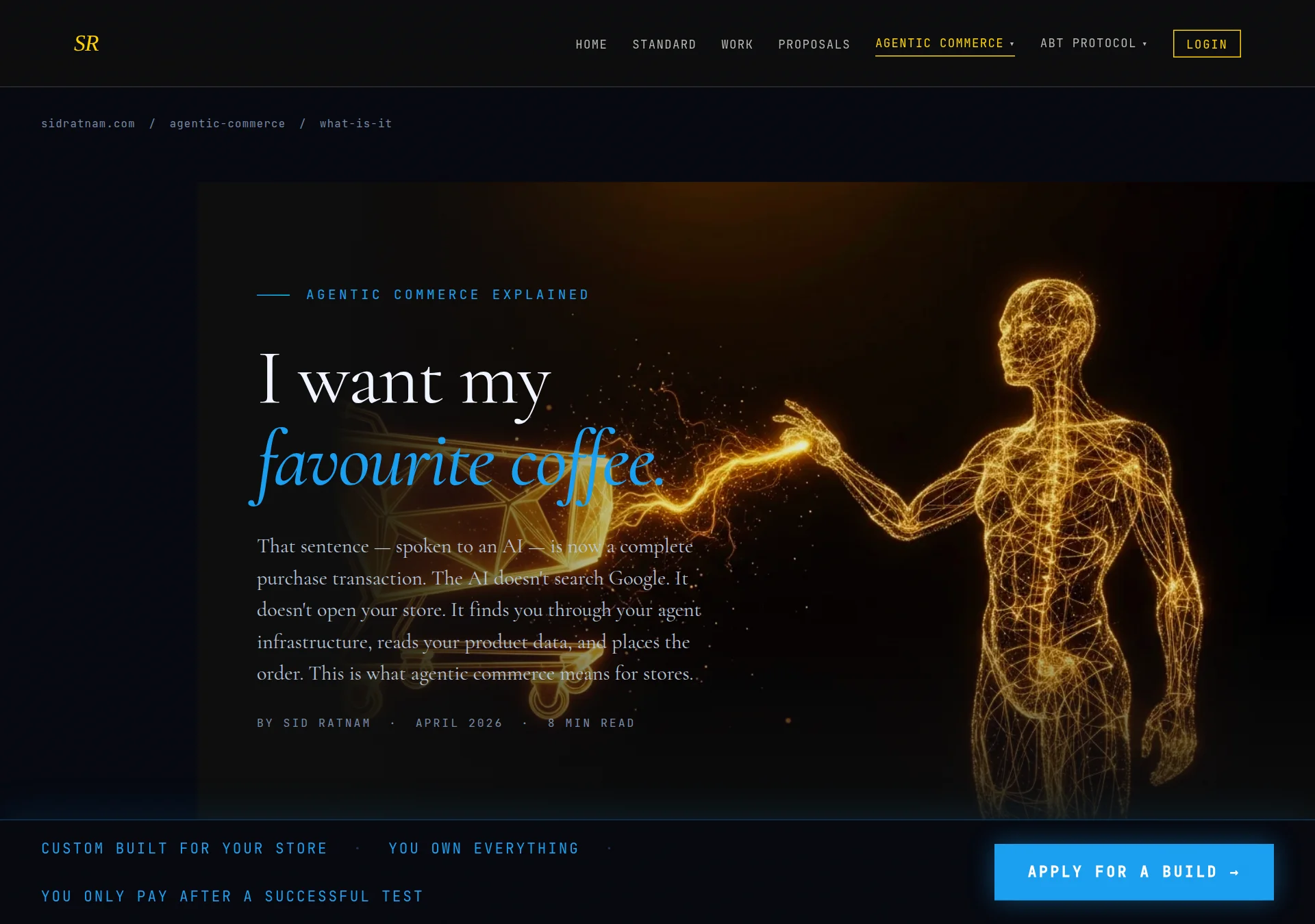 sidratnam.com — What Is Agentic Commerce explainer page