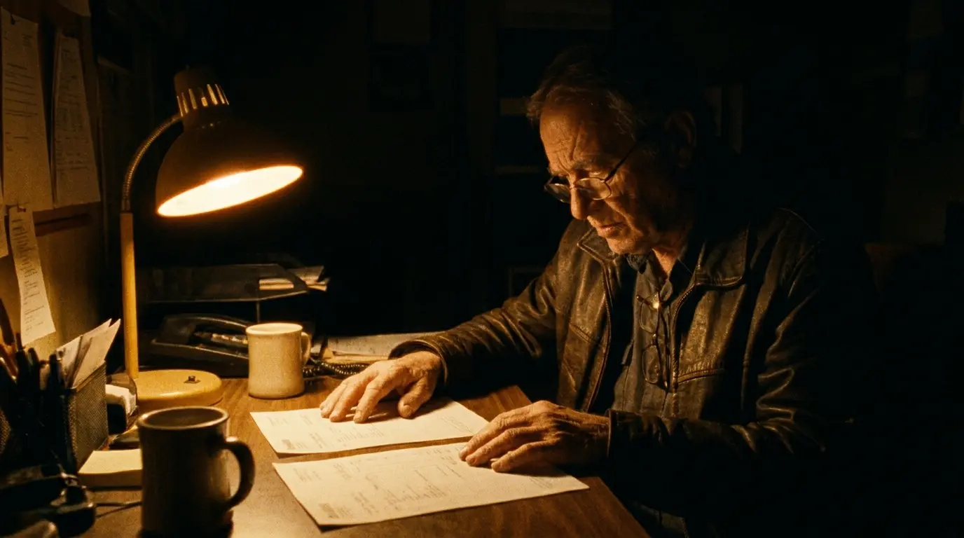 An owner comparing a payout statement against a bank statement late at night
