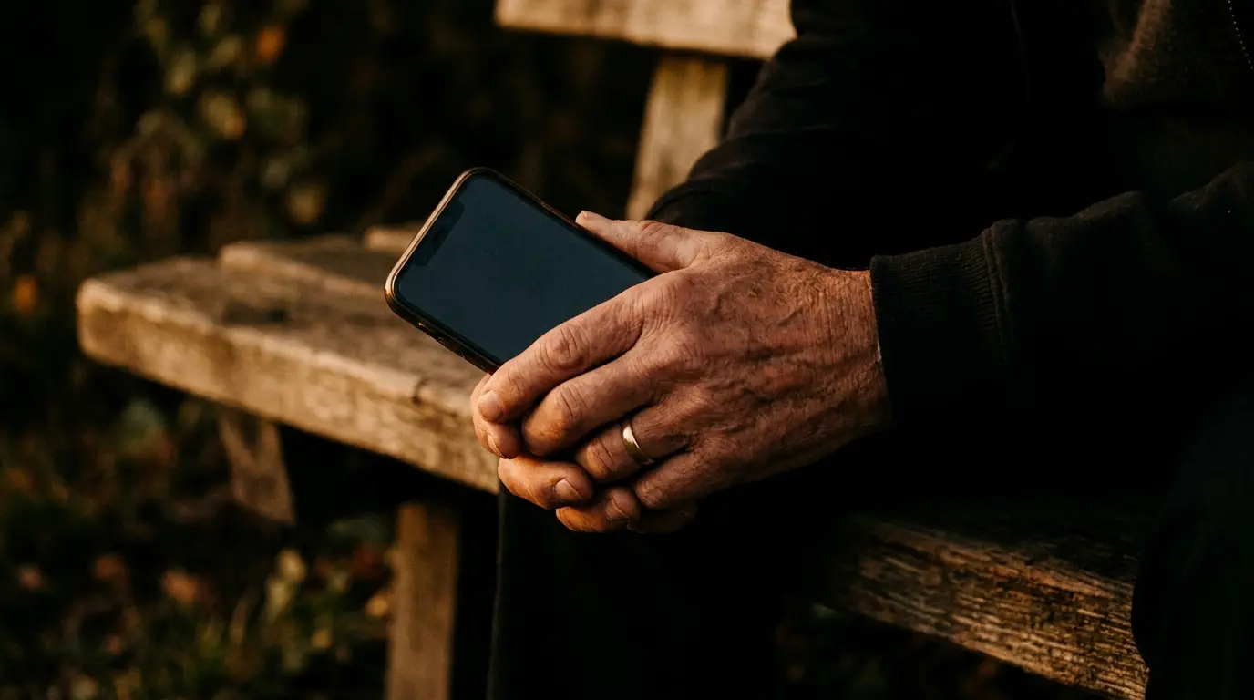 An owner beside a silent phone